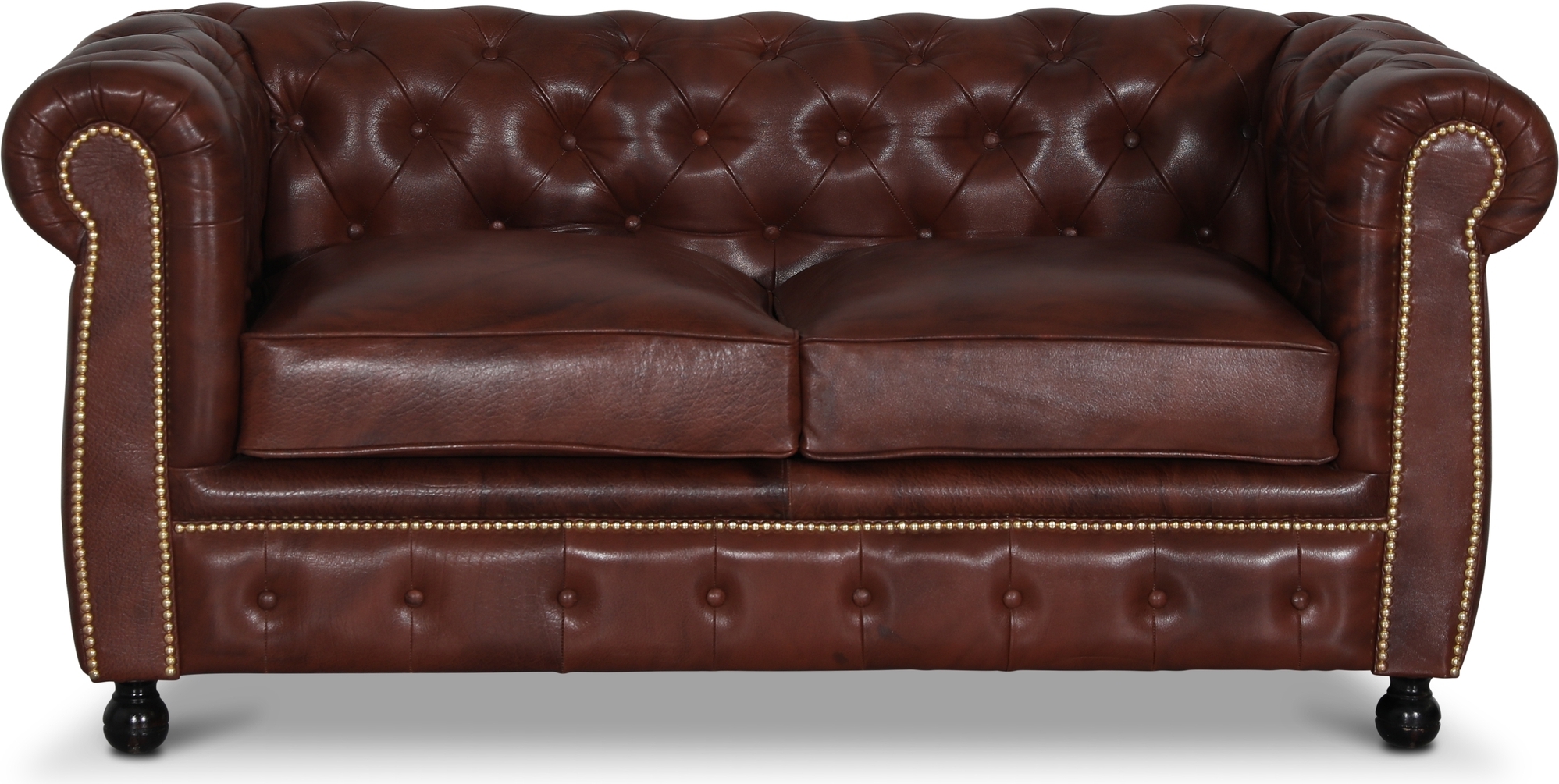 Chesterfield Old England 2-seters sofa - antikkbehandlet skinn + Tekstilrens for møbler Chesterfield Old England 2-seters sofa - antikkbehandlet skinn + Tekstilrens for møbler