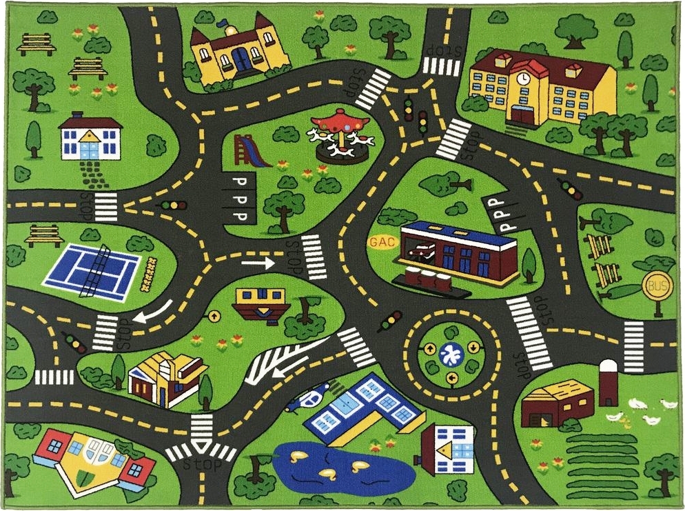 Barnematte Trafikkteppe 4 Tuftet - 133 x 175 cm