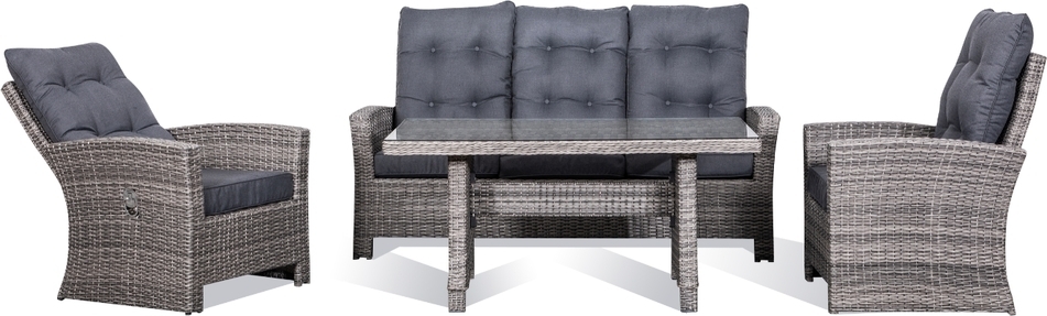 Orlando utend�rs m�belgruppe h�y rygg justerbare lenestoler - Gr� + M?belrengj?ring