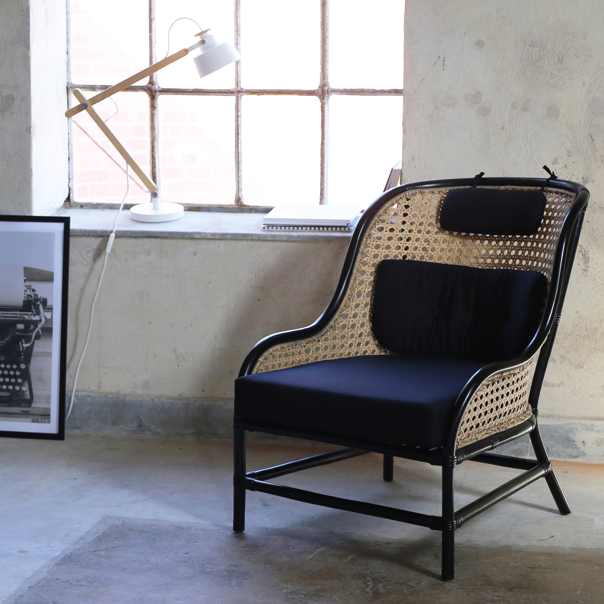 �ker� lenestol - Svart/rotting + Tekstilpleie for m?bler