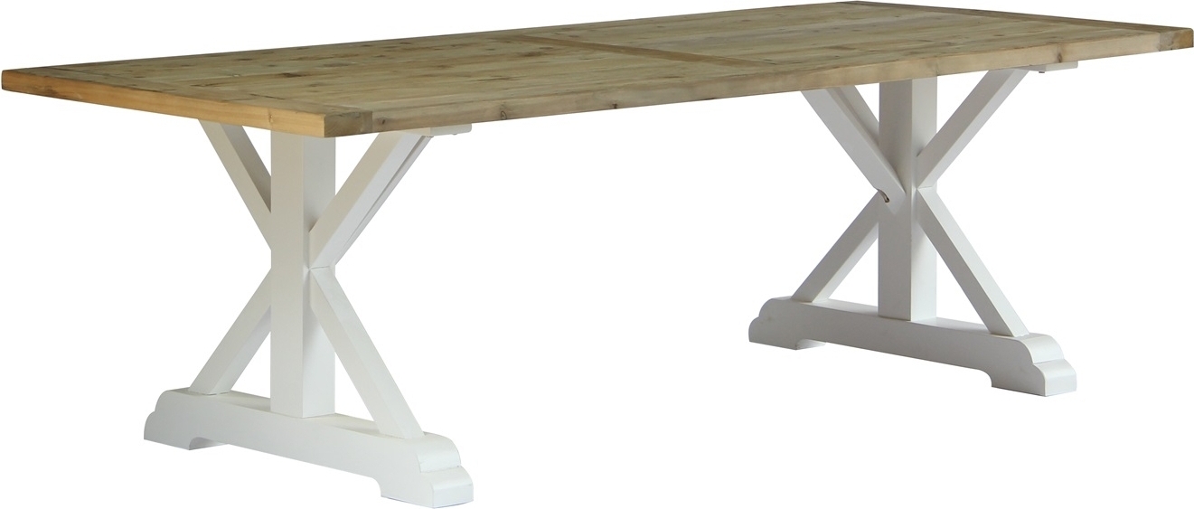 Rufus spisebord 240 cm med kryssben - Resirkulert furu