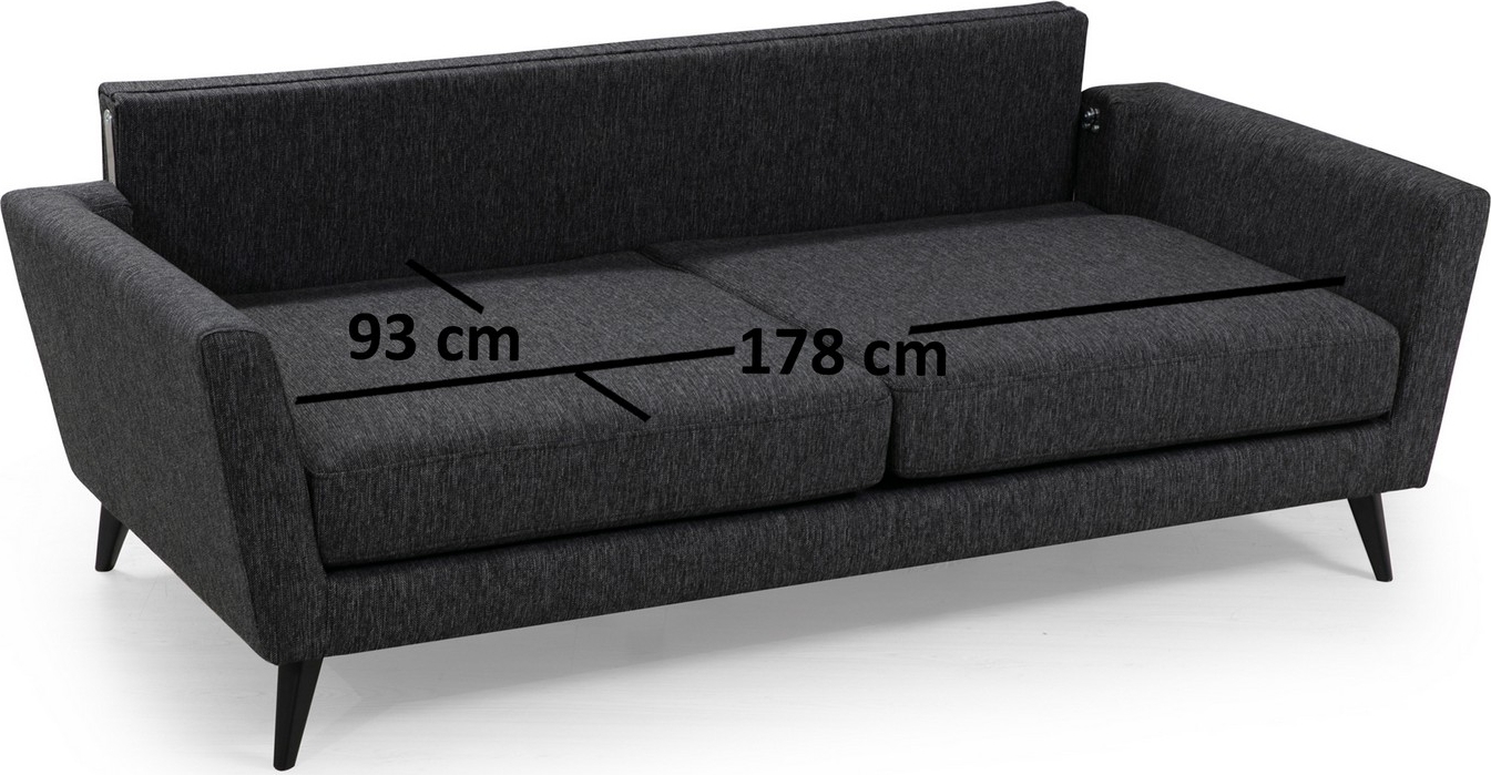 Mayorka 3-seters sofa - M�rkegr�