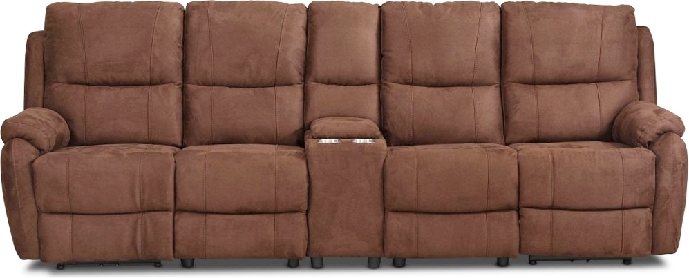 Enjoy Hollywood reclinersofa - 4-seters (elektrisk) i brunt mikrofiberstoff