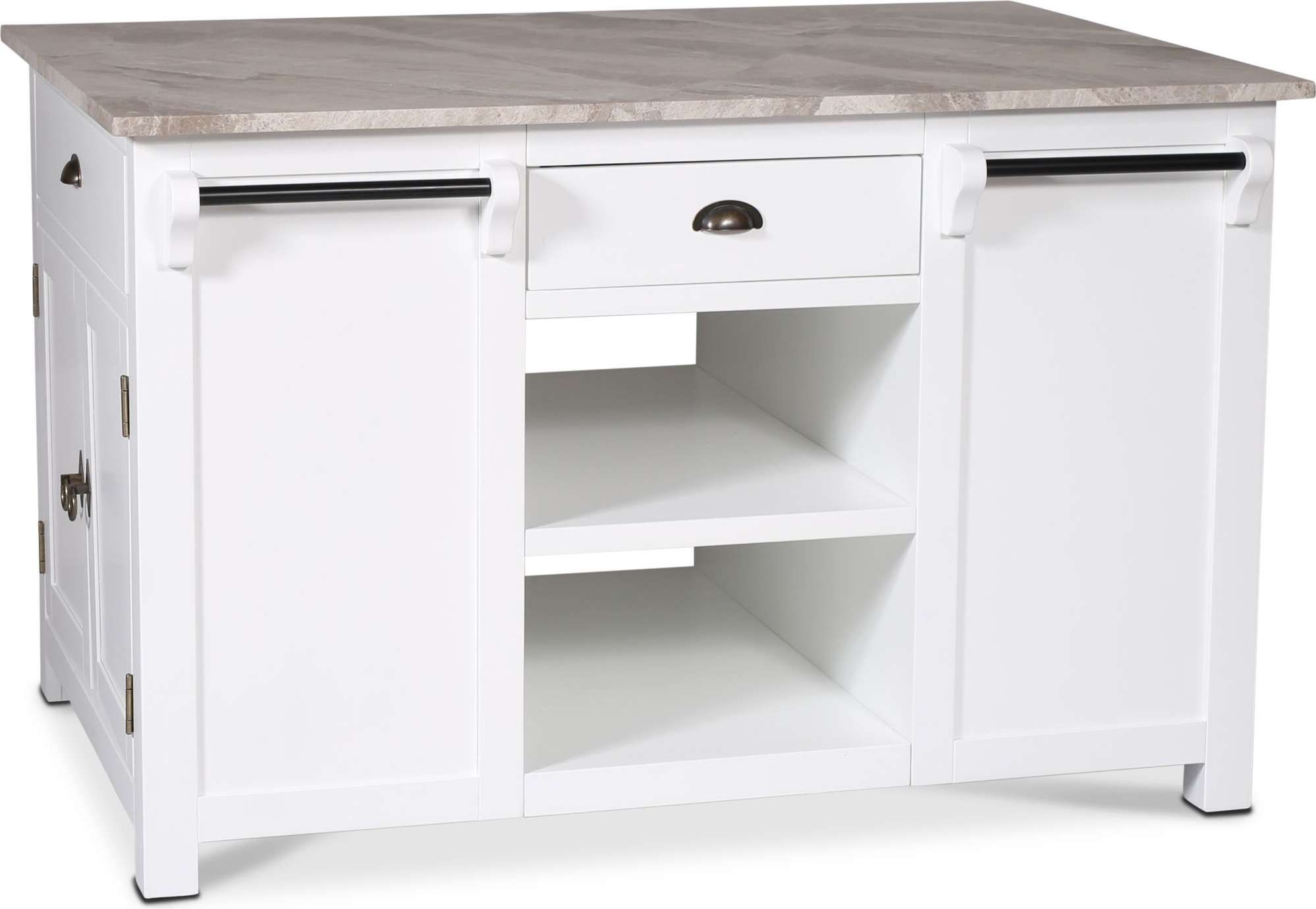 Heritage kjøkkenøy med marmorplate - Hvit/lys marmor Heritage kjøkkenøy med marmorplate - Hvit/lys marmor