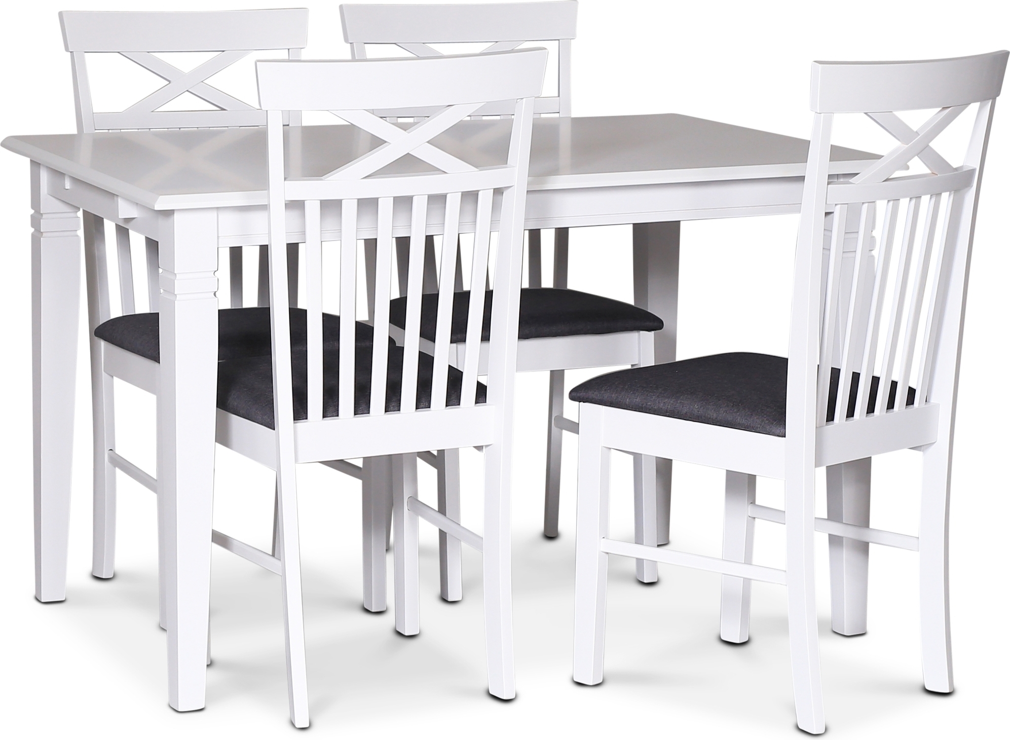 Sandhamn spisegruppe; 120 cm bord med 4 Sofiero-stoler Sandhamn spisegruppe; 120 cm bord med 4 Sofiero-stoler