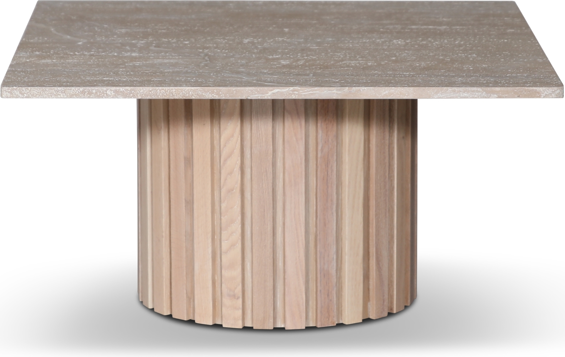 Paus salongbord - Whitewash / Light Travertine 90x90 cm