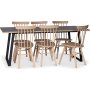 Edge 3.0 spisegruppe 190x90 cm inkludert 6 stk. hvitoljede Orust pinnestoler - gr hytrykkslaminat (HPL)