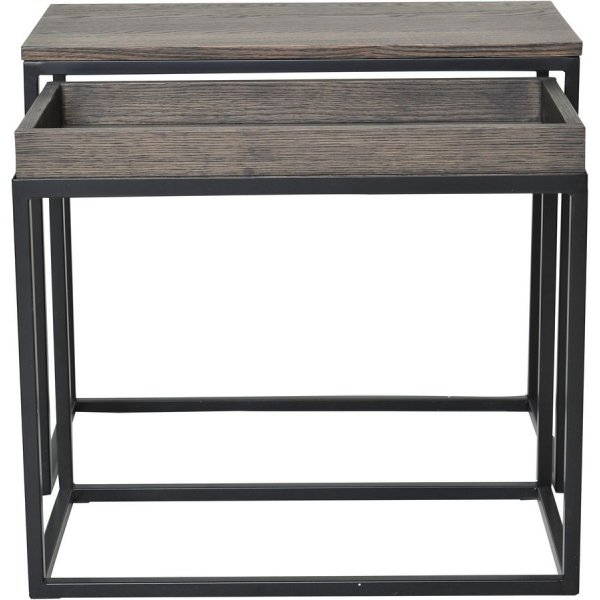 Duett sidebord sett - Brun eikefiner