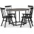 Sintorp spisegruppe, rundt spisebord Ø115 cm inkludert 4 stk. svarte Orust pinnestoler - betong (laminat) + Flekkfjerner for møbler