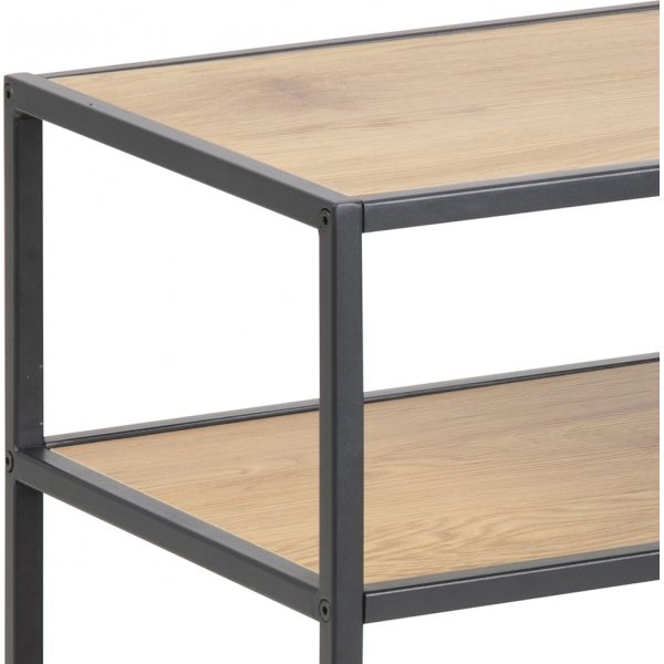 Seaford skohylle 50 cm - Eik/sort Seaford skohylle 50 cm - Eik/sort
