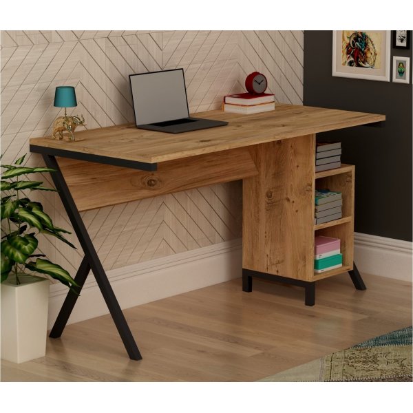 Nero skrivebord 120 x 50 cm - Valntt/svart