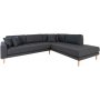 Lido Hjrnesofa med pen finish - Mrkegr