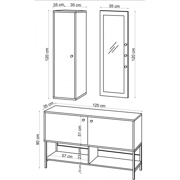 Claire gangmøbel - Safir eik Claire gangmøbel - Safir eik