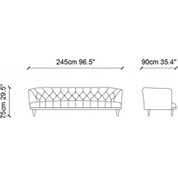 Dolmaba 3-seters sofa - Brun Dolmaba 3-seters sofa - Brun