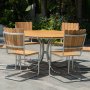 Mllan utegruppe i teak: 6 stoler med spisebord 130 cm