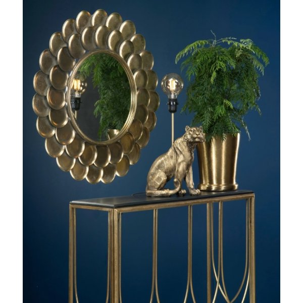 Konsollbord Andrea - Antikk messing/svart + Tekstilrens for møbler Konsollbord Andrea - Antikk messing/svart + Tekstilrens for møbler