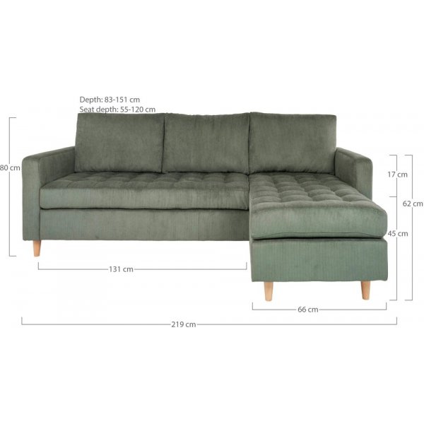 Firenze divansofa - Grønn/bøk Firenze divansofa - Grønn/bøk