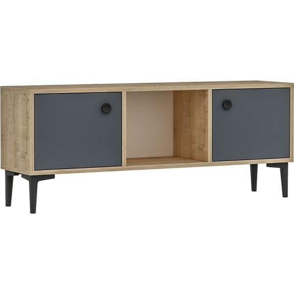 Parion mediebenk - Safir/eik/antrasitt