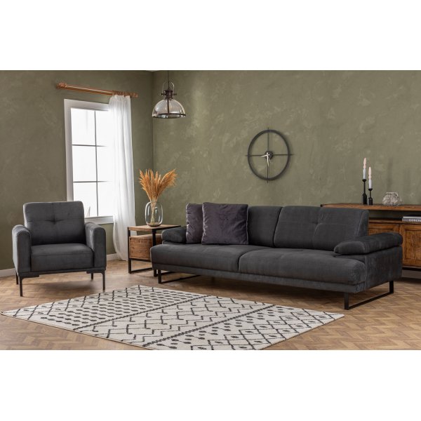Mustang 3-seters sofa - Antrasitt