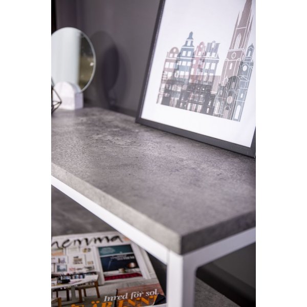 Avlastningsbord Charlotte - Hvit / Betongimitasjon