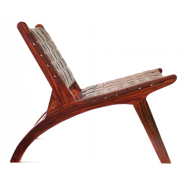 Lenestol Porto i teak - Konjakk lr + Flekkfjerner for mbler