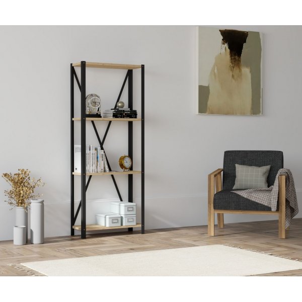 Lola bokhylle - Safir eik/svart Lola bokhylle - Safir eik/svart