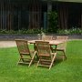 Salt spisegruppe for uteplassen spisebord 120x70 cm med 4 stk. Salt spisestoler - Teak