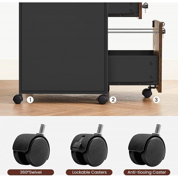 Astra arkivskap 44 x 42 x 69 cm - Brun/svart Astra arkivskap 44 x 42 x 69 cm - Brun/svart