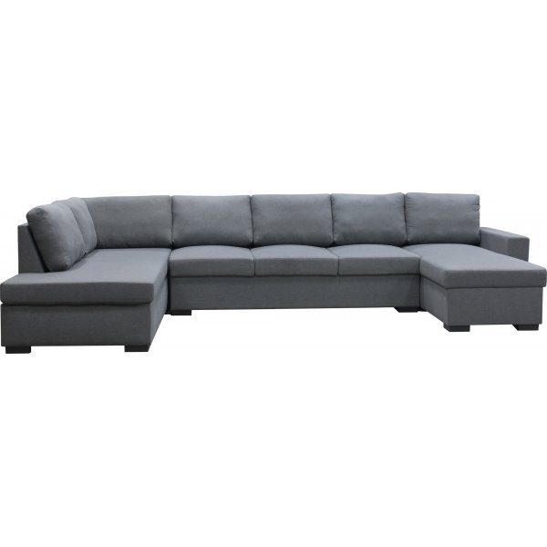 Solna mørkegrå vendbar U-sofa 367 cm + Møbelføtter Solna mørkegrå vendbar U-sofa 367 cm + Møbelføtter
