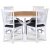 Tromsø spisegruppe; rundt spisebord 120 cm - Hvit / oljet eik med 4 Fårö stoler med sete i grått stoff