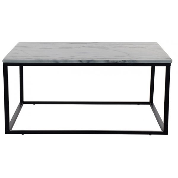 Accent sofabord 110 - Hvit marmor / Sort understell