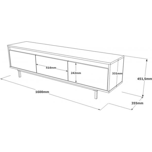Luvio mediebenk 1 - S�lv/svart