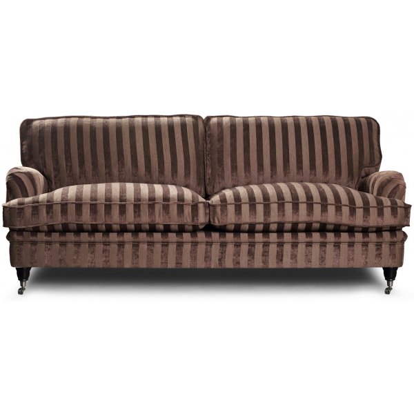 Howard Sir William 3-seter sofa (Dun) - Mobus Chocolate Stripe