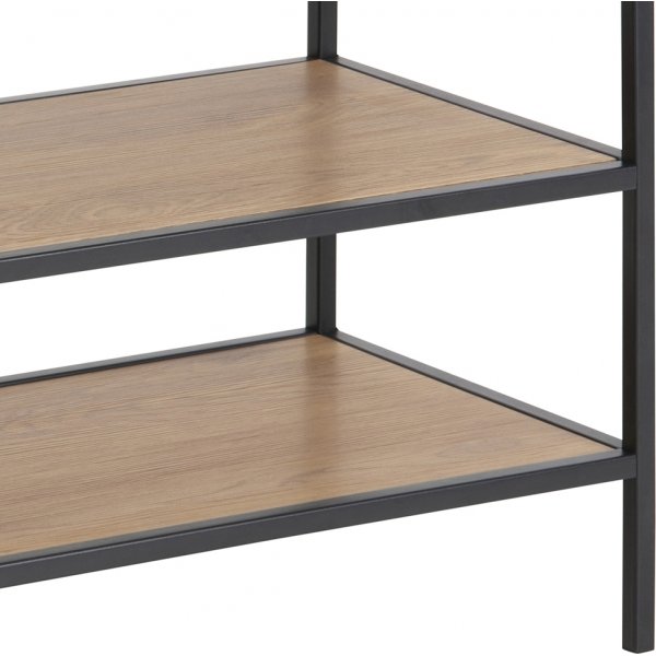 Seaford skohylle 50 cm - Eik/sort Seaford skohylle 50 cm - Eik/sort