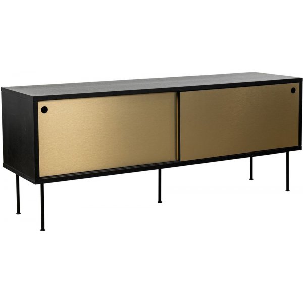 Volume mediebenk 132 cm - Svart/messing