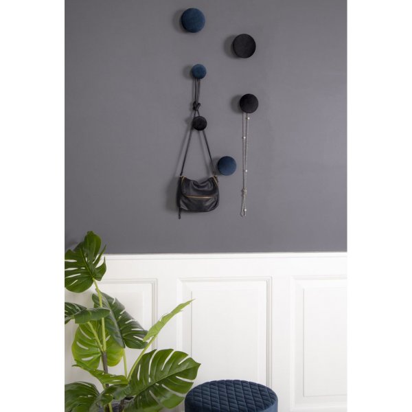 Giza Veggknapper for hengende - Bl / messing - 3 stk