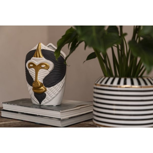 Mandrill vase liten - Svart/hvit Mandrill vase liten - Svart/hvit