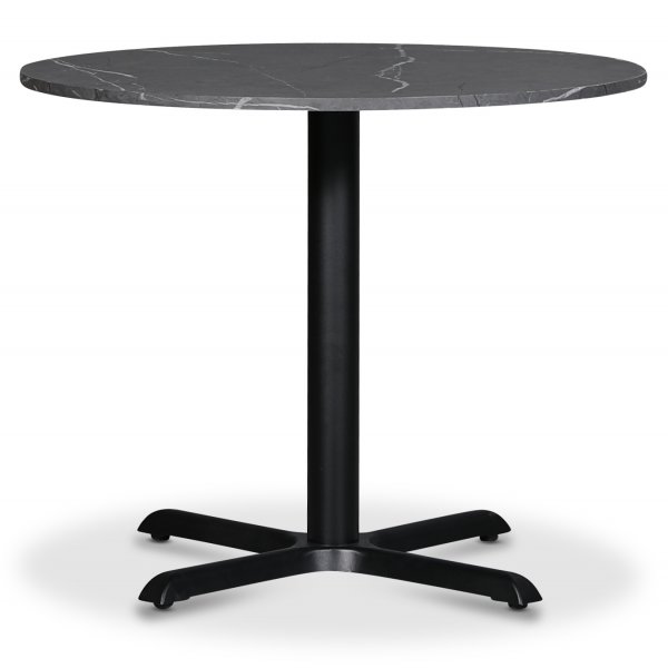 Bord 90 cm inkludert 4 Axe stoler - Svart / Grå marmor Bord 90 cm inkludert 4 Axe stoler - Svart / Grå marmor