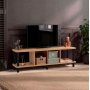 Neo media benk 140 cm - Sort/furu
