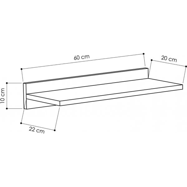 Dun vegghylle - Hvit Dun vegghylle - Hvit