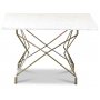 Terrazzo sofabord 75x75cm - Bianco Terrazzo & underdel Star messing