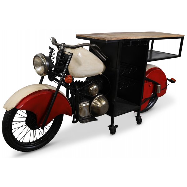 Glider motorsykkel barbord/bardisk - Metall/mango Glider motorsykkel barbord/bardisk - Metall/mango