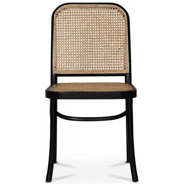 Indiana bøyetre stol - Svart med rottingsete Indiana bøyetre stol - Svart med rottingsete