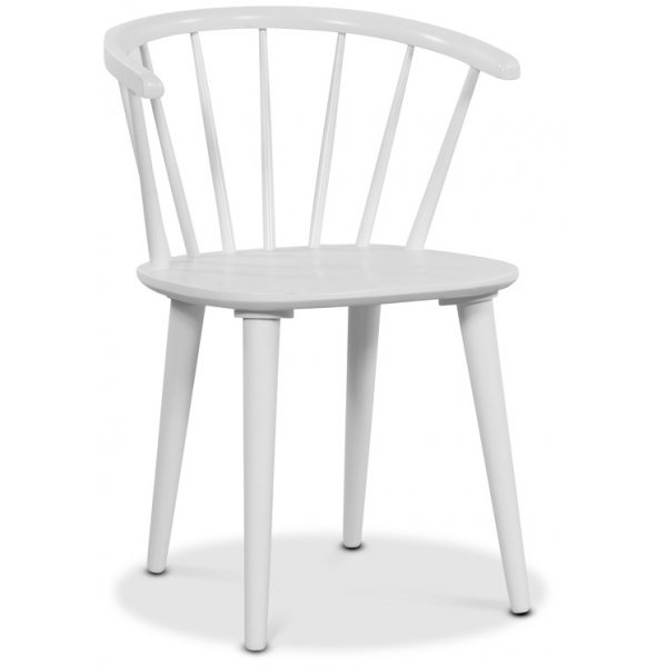 Signum spisegruppe Slagbord hvit/eik med 4 hvite Fredrik stokkstoler med ramme + 4.00 x Stolpute