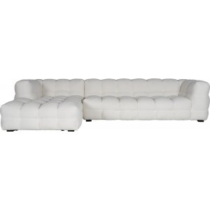Divansofa offwhite bouclè 322 cm + Møbelføtter Divansofa offwhite bouclè 322 cm + Møbelføtter