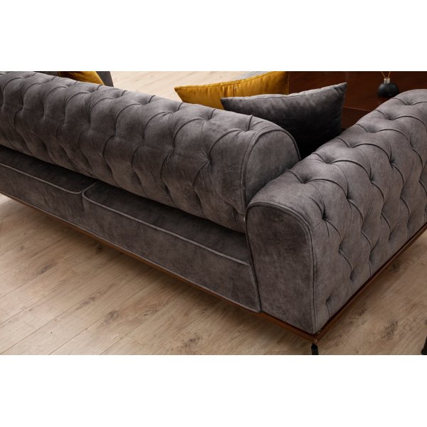 Siesta 3-seters chesterfield sofa - antrasitt Siesta 3-seters chesterfield sofa - antrasitt