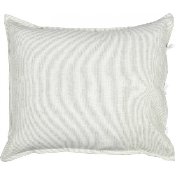 Putetrekk Lin 50x60 cm grnn stripe - Olsson & Jensen