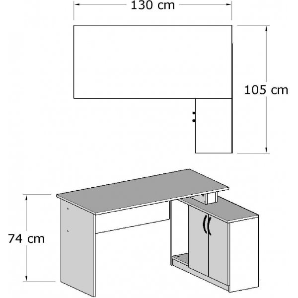Basta skrivebord - Hvit