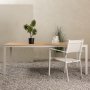 Spisegruppe; 6 stoler og spisebord 205 x 90 cm beige - Copacabana