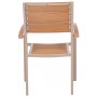 Spisegruppe 6 stoler og spisebord 205 x 90 cm beige/eik - Las Vegas